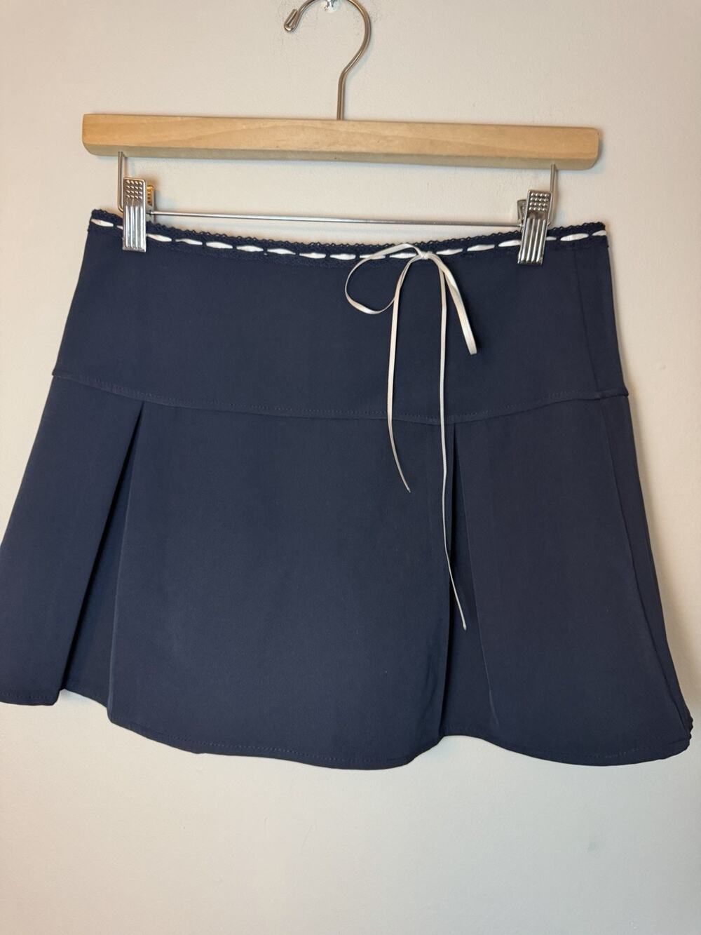 Pretty Garbage Navy Blue Women's Pleated Mini Skirt Sz S NEW